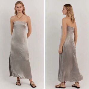 DISSH Silver Pewter MIA Strapless Dress
